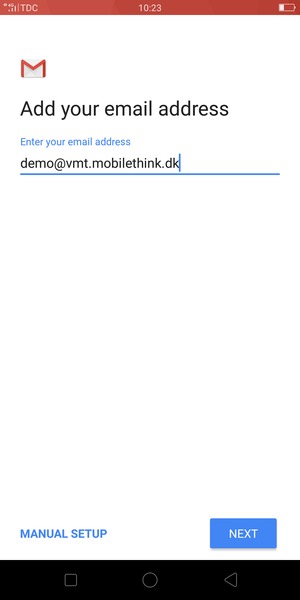 Enter your Email address and select NEXT
