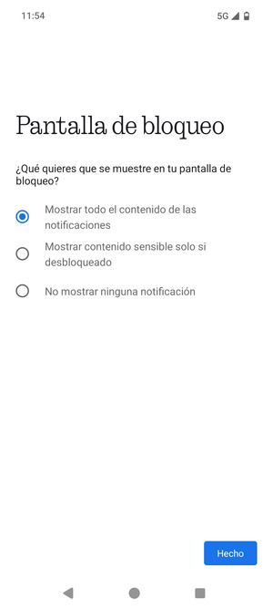 Seleccione la opción deseada y seleccione Hecho