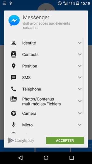 Sélectionnez ACCEPTER
