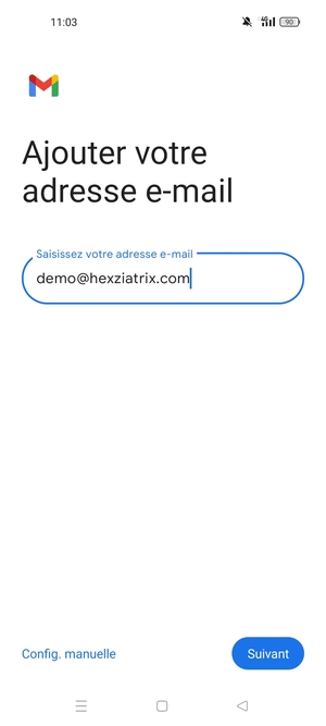 Saisissez votre Adresse e-mail et sélectionnez Suivant