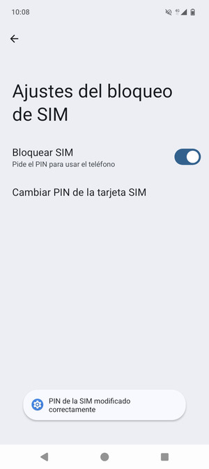 Su PIN de la SIM ha sido cambiado