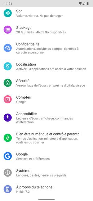 Faites défiler et sélectionnez Sécurité