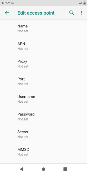 Enter Internet information