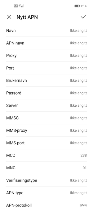 Skriv inn internett-informasjon