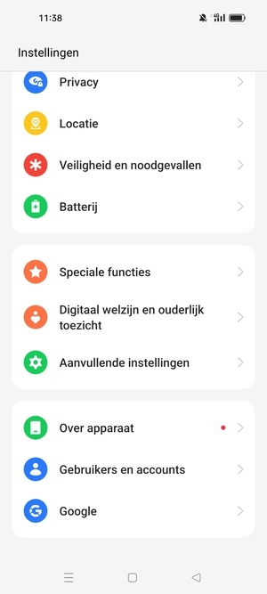 Scroll naar en selecteer Over apparaat