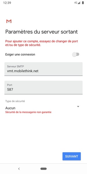 Sélectionnez SUIVANT
