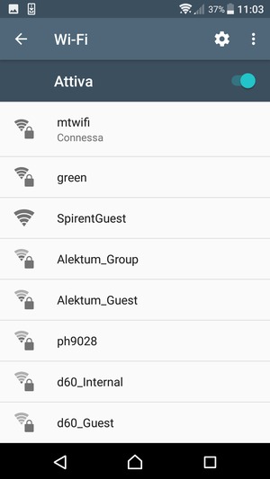 Ora sei connesso alla rete Wi-Fi