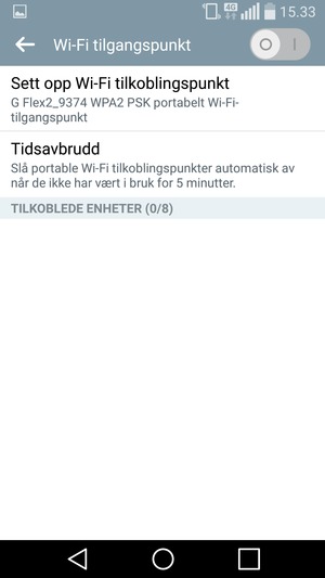 Velg Sett opp Wi-Fi tilkoblingspunkt