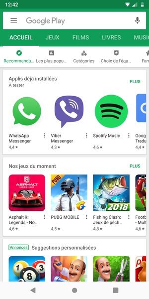 Sélectionnez la barre de Recherche