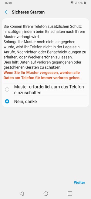 Wählen Sie die gewünschte Option und wählen Sie Weiter