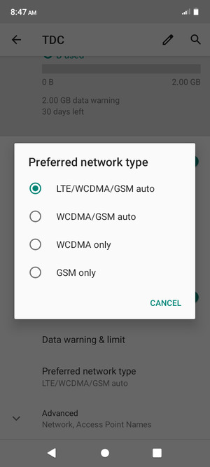 Select your preferred option