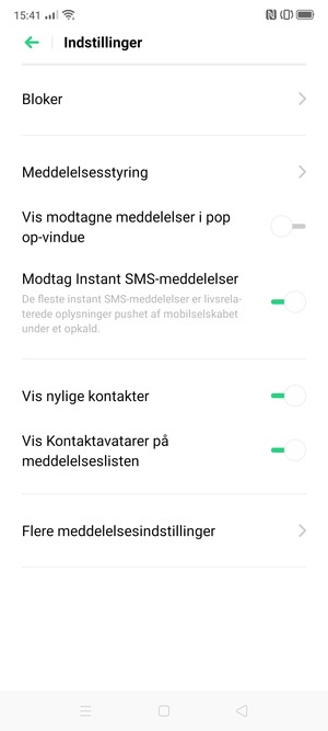 Vælg Flere meddelelsesindstillinger