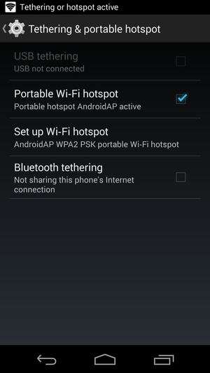Your phone is now set up for use as a modem