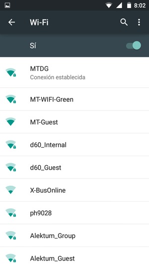 Ahora está conectado a la red Wi-Fi