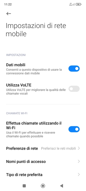 Seleziona Nomi punti di accesso