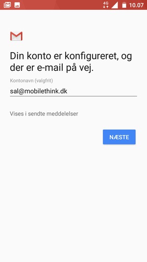 Giv din konto et navn og vælg NÆSTE
