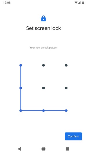 Draw the unlock pattern again and select Confirm