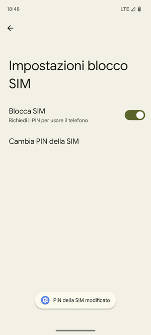 Il tuo PIN della SIM è stato modificato