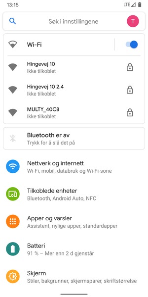 Velg det trådløse nettverket du vil koble til