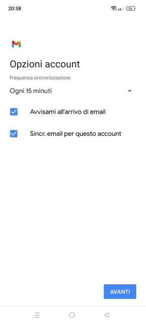 Seleziona AVANTI