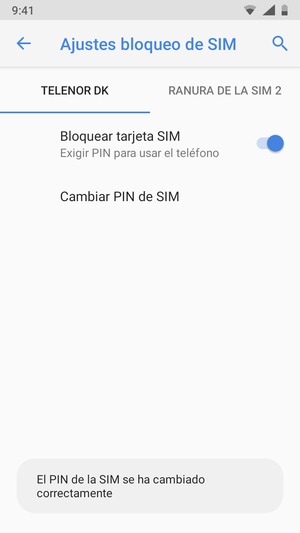 Su PIN de SIM ha sido cambiado