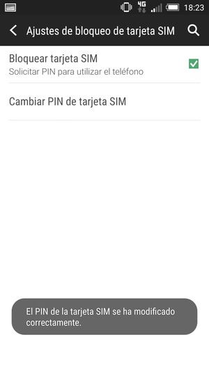El PIN de la tarjeta SIM ha sido cambiado