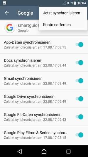 Wählen Sie Jetzt synchronisieren
