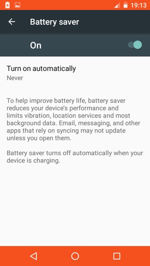 Turn Battery saver on
