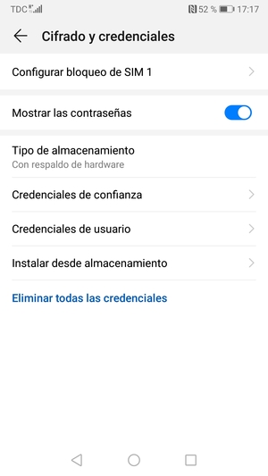 Seleccione Configurar bloqueo de SIM