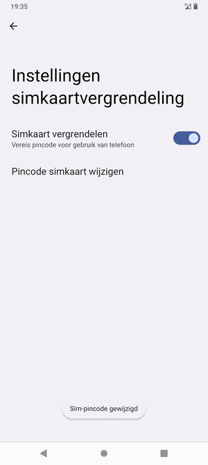 Uw Sim-pincode is gewijzigd