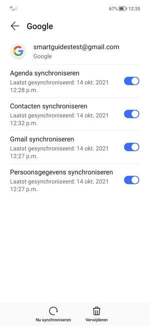 Selecteer Nu synchroniseren