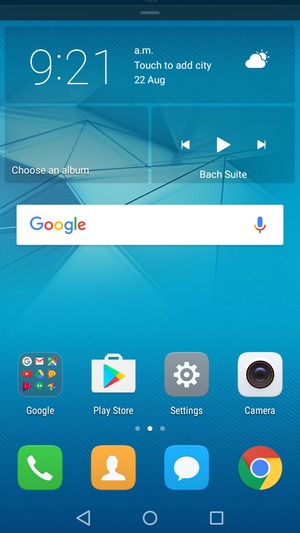 Slide down the top menu