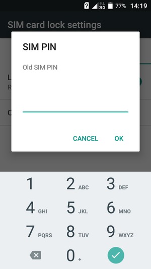 Enter your Old SIM PIN and select OK