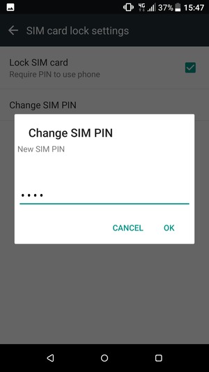 Enter your New SIM PIN and select OK