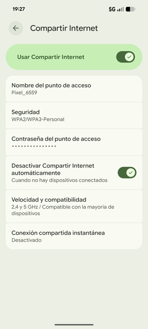El teléfono ha sido configurado para su uso como módem
