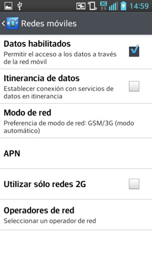 Para cambiar la red en caso de problemas de conectividad, seleccione Operadores de red