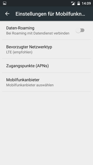 Um das Netzwerk zu wechseln, falls Probleme auftreten, wählen Sie Mobilfunkanbieter