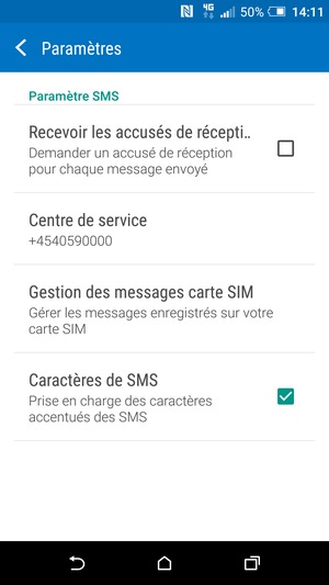 Sélectionnez Centre de service