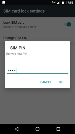Confirm your new SIM PIN and select OK