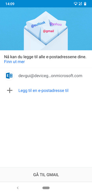 Velg GÅ TIL GMAIL