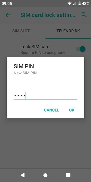 Enter your New SIM PIN and select OK