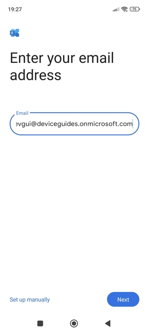 Enter your Email address and select Set up manually