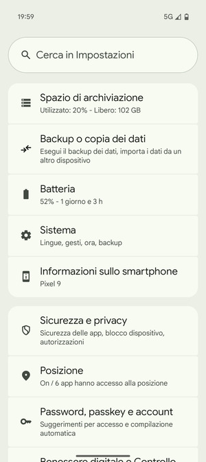 Scorri e seleziona Sistema