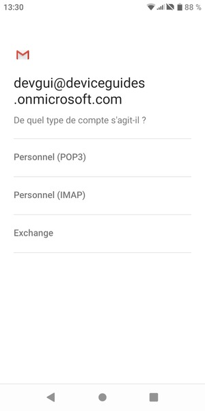 Sélectionnez Exchange