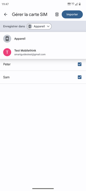 Sélectionnez votre compte Google