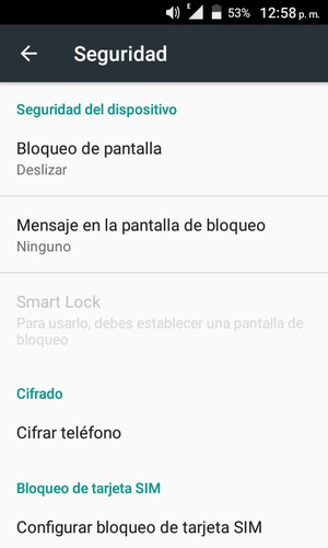 Seleccione Bloqueo de pantalla