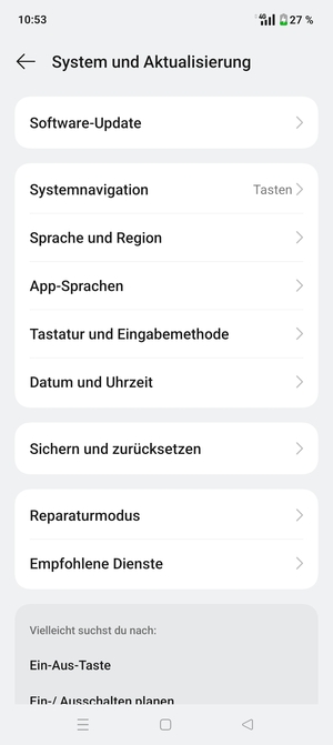 Wählen Sie Software-Update