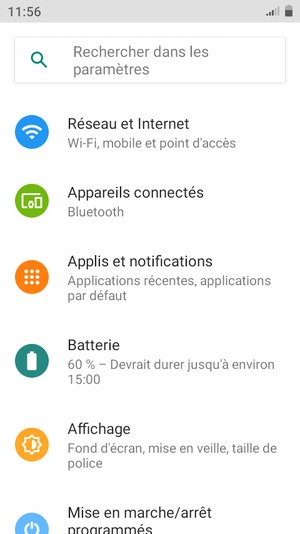Sélectionnez Réseau et Internet