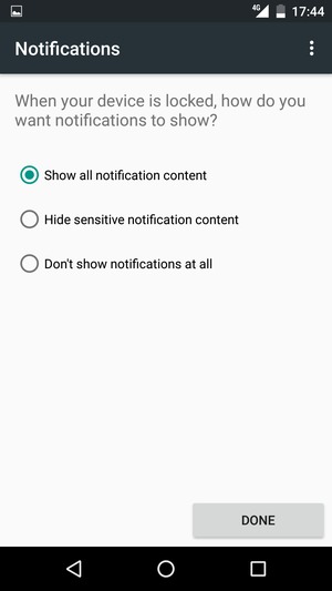 Select your preferred option and select DONE