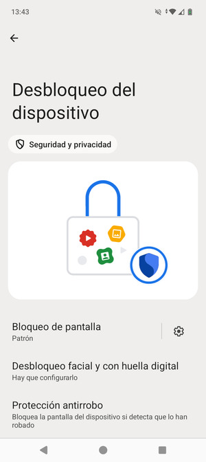 El teléfono ha sido asegurado con un bloqueo de pantalla